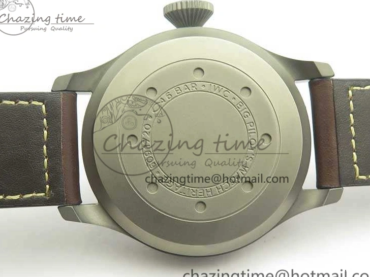 MIROTIME 0306 Big Pilot IW501004 Titanium ZF 1:1 Best Edition Black Dial On Brown Leather Strap A ZeroBulk 7212